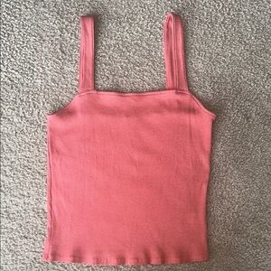 Express Pink Fitted Ribbed Tank Top